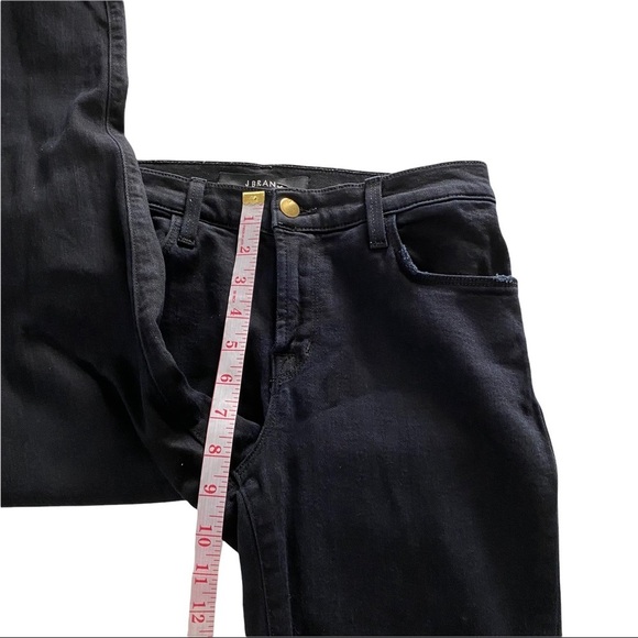 J Brand Super Skinny Blackout Black Denim Mid-Rise Destroyed Jeans Women’s 27x30 - Picture 10 of 12